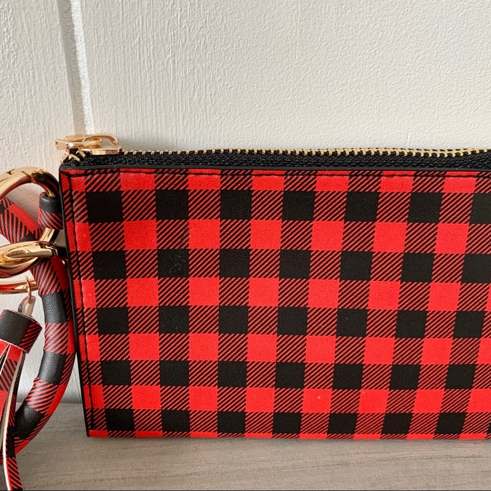 Buffalo Plaid Purse Bangle Keychain Key Ring - Picture 3 of 5